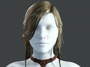 Realtime hair princess braid Long free 3D 모델