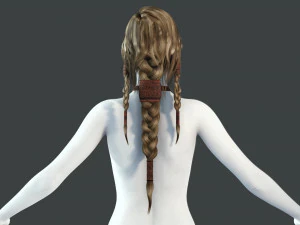 Realtime hair princess braid Long free 3D Model