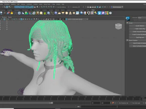 Realtime hair princess braid Long free 3D Model