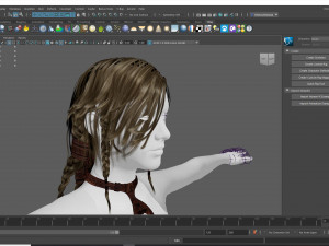 Realtime hair princess braid Long free 3D 모델