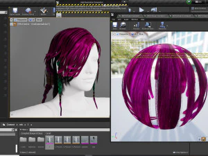 Realtime hair princess braid Long free 3D Model