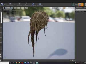 Realtime hair princess braid Long free 3D Model