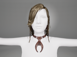 Realtime hair princess braid Long free 3D 모델