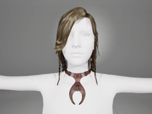 Realtime hair princess braid Long free 3D Model