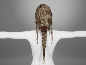 Realtime hair princess braid Long free 3D 모델