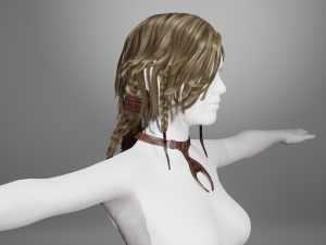 Realtime hair princess braid Long free 3D 모델