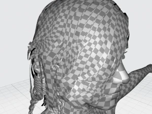 Realtime hair princess braid Long free 3D Model