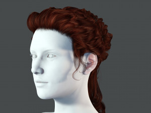 Realistic Female hair colorable 3D Model