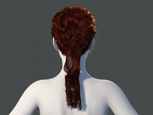 Realistic Female hair colorable 3D Model