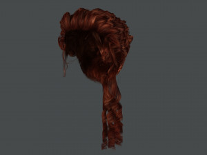 Realistic Female hair colorable 3D Model