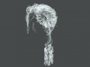 Realistic Female hair colorable 3D Model