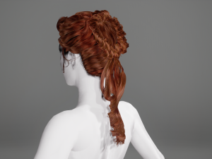 Realistic Female hair colorable 3D Model