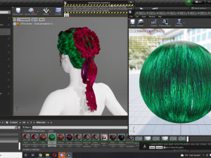 Realistic Female hair colorable 3D Model