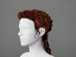 Realistic Female hair colorable 3D Model