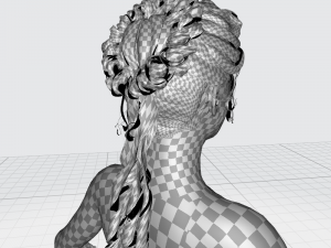 Realistic Female hair colorable 3D Model