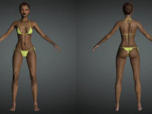 Realistic Female Game Ready model 3D Model