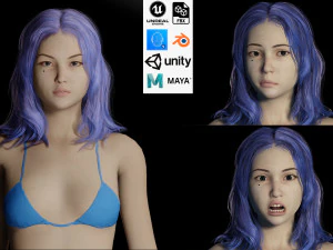 現実的な女性のゲームの準備ができて 3Dモデル