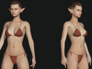 Realistic Elf Female 3D Model