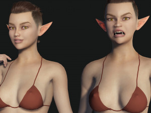Realistic Elf Female 3D Model