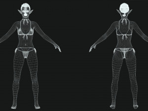 Realistic Elf Female 3D Model