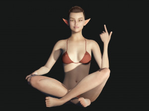 Realistic Elf Female 3D Model