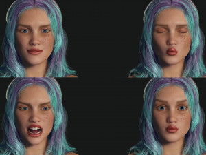 Cyber punk futurist sci fi Girl 3D 模型