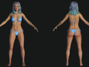 Cyber punk futurist sci fi Girl 3D 模型