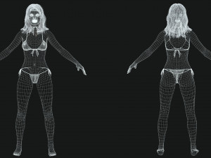 Cyber punk futurist sci fi Girl 3D 模型
