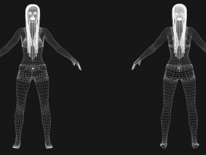 Realistic black female rigged game ready 3D Модель