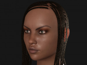 Realistic black female rigged game ready 3D Модель