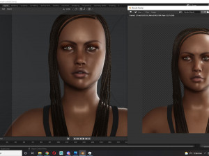 Realistic black female rigged game ready 3D Модель