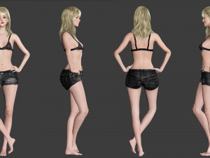 Asian Woman Rigged Game Ready Modelo 3D