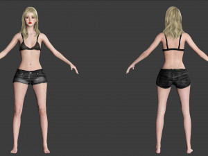 Asian Woman Rigged Game Ready Modelo 3D