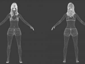 Asian Woman Rigged Game Ready Modelo 3D