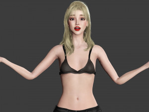 Asian Woman Rigged Game Ready Modelo 3D