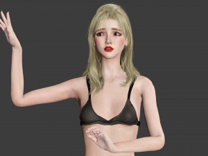 Asian Woman Rigged Game Ready Modelo 3D