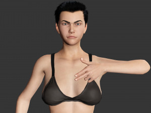 Cartoon Woman Ready 3D Model