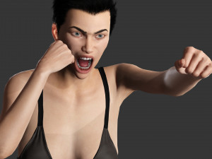 Cartoon Woman Ready 3D Model