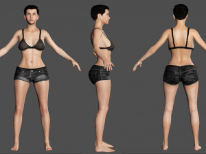 Cartoon Woman Ready 3D Model