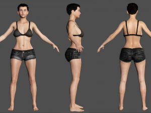 Cartoon Woman Ready 3D Model