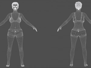Cartoon Woman Ready 3D Model
