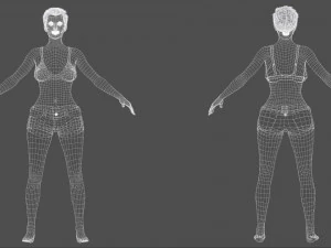 Cartoon Woman Ready 3D Model