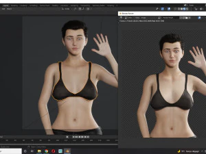 Cartoon Woman Ready 3D Model