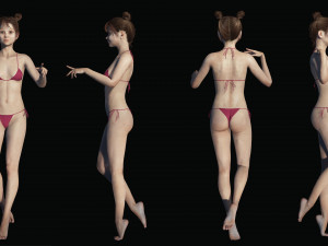Realistic Girl teenager Low-poly 3D 模型