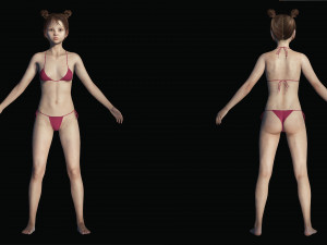 Realistic Girl teenager Low-poly 3D 模型