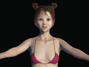 Realistic Girl teenager Low-poly 3D 模型