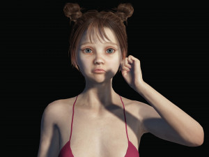 Realistic Girl teenager Low-poly 3D 模型
