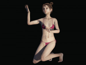 Realistic Girl teenager Low-poly 3D 模型