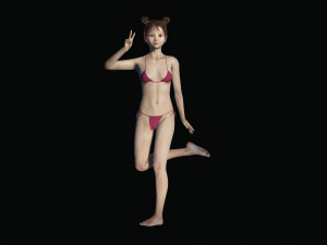 Realistic Girl teenager Low-poly 3D 模型