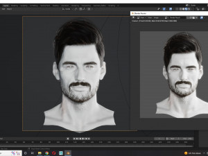 Realistic Hair Beard brows mustache p6 3D 모델